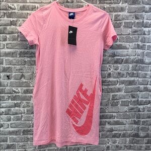 NWT Girl's Nike Pink Logo T-Shirt Dress